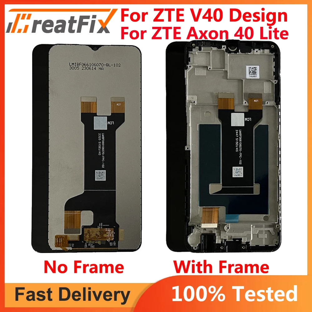 

For ZTE Blade Axon 40 Lite LCD DIsplay Touch Screen Digitizer Assembly ZTE Blade V40 Design 8046 LCD Parts With Frame