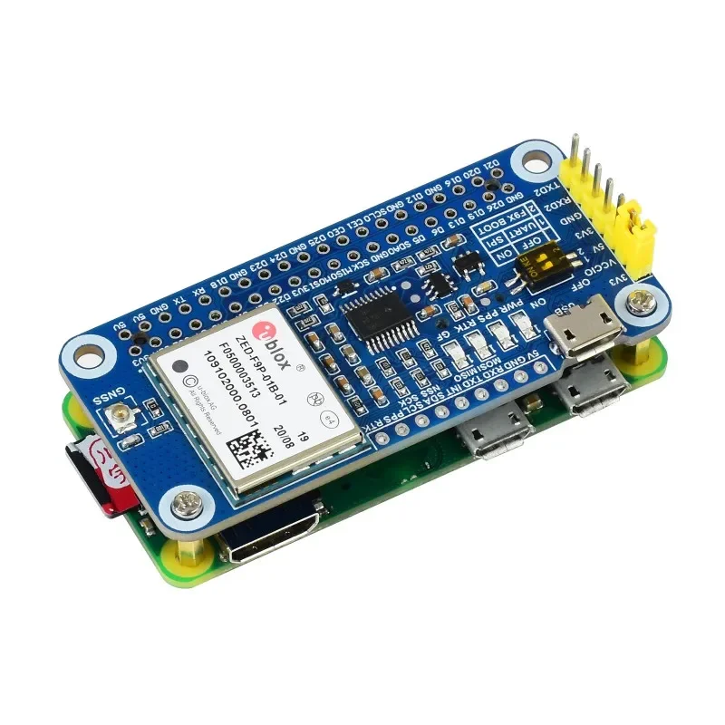 

ZED-F9P ZED-F9P-01B-01 GPS-RTK HAT for Raspberry Pi, Centimeter Level Accuracy, Multi-Band RTK Differential GPS Module