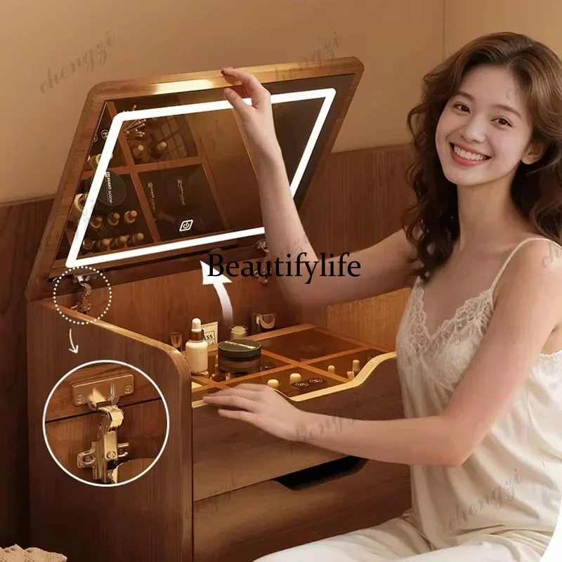 Lamp Modern Bedside Table Elegant Mid Century Premium Multi-functional Nightstands With Storage Vintage Table De Nuit Furnitu