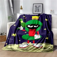 Marvin The Martian Animal Funny Throws Blanket Hiking Picnic Super Soft Quilt Bed Thermal Kawaii Flannel Blanket birthday gift