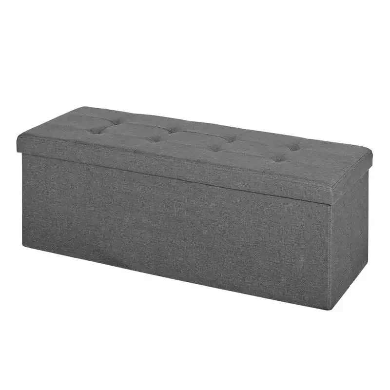 Segawe 43.5 Inches Folding Storage Ottoman with Foam Padded Seat, Bench Storage Chest Foot Rest Stool Bed End Bench