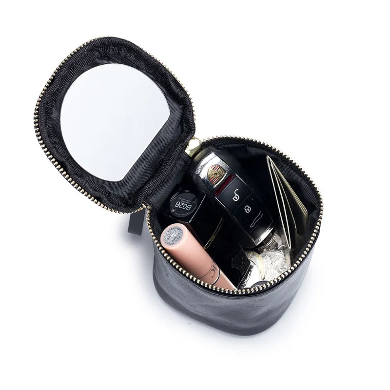 2024 جديد صغير جودة عالية جلد طبيعي أحمر الشفاه حقيبة سماعة دلو حقيبة لينة حقيبة أنيقة محفظة نسائية للعملات المعدنية