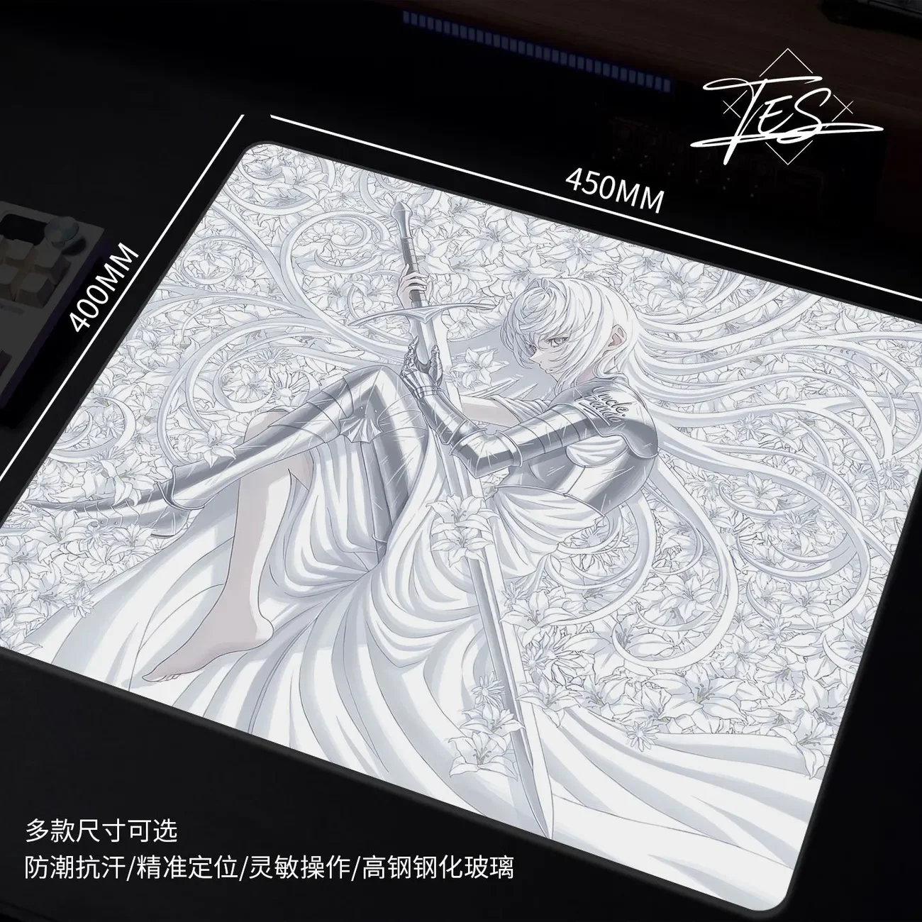 Japanese Anime Girl Glass Mouse Pad HD Custom Tempered Upgrade Smooth FPS Esports Office Mouse Mat Desktop Computer Desk Pad