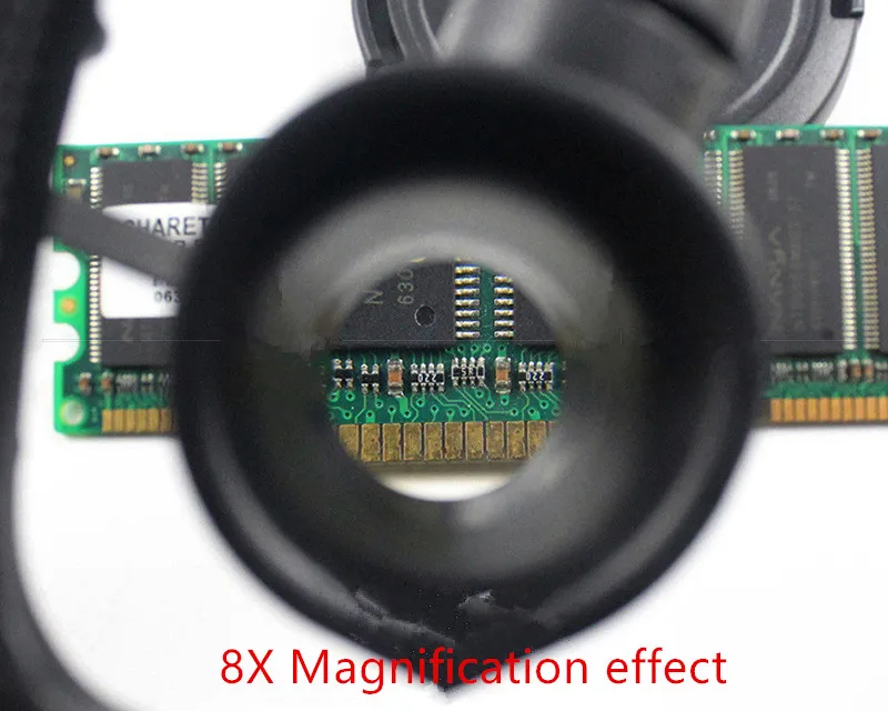 2 LED-Uhrmacher-Lupenbrillen mit Kopfband, verstellbare Vergrößerungsgläser mit Licht, Kopf-Augenlupe mit 8X, 15X, 23X Linsen – Detail 9