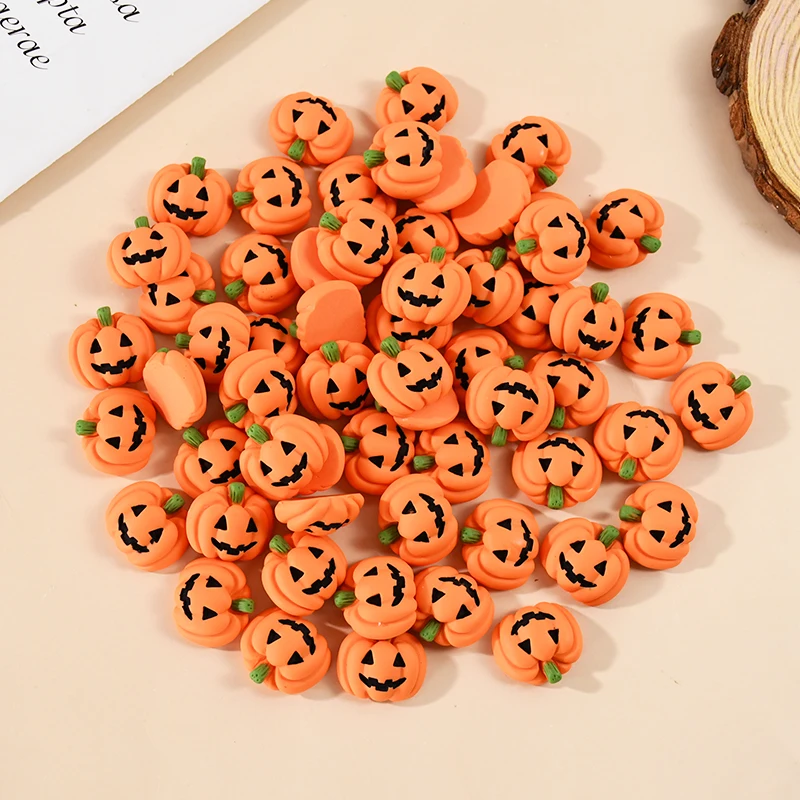 20Pcs Halloween Resin Pumpkin Miniatures Mini Flatback Charms Pumpkin Halloween Party Home Table  Decoration DIY Crafts Gift