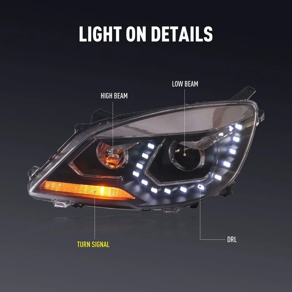 2 pièces lampe frontale de style de voiture pour GWM Haver H6 2011-2013 phare LED feux de jour DRL feux de signalisation accessoires automobiles