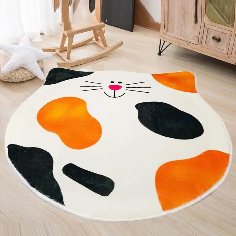 Cartoon Rug Thickened Lamb Plush Cat Shaped Carpet Household Floor Mat Children's Room Anti-slip Blanket