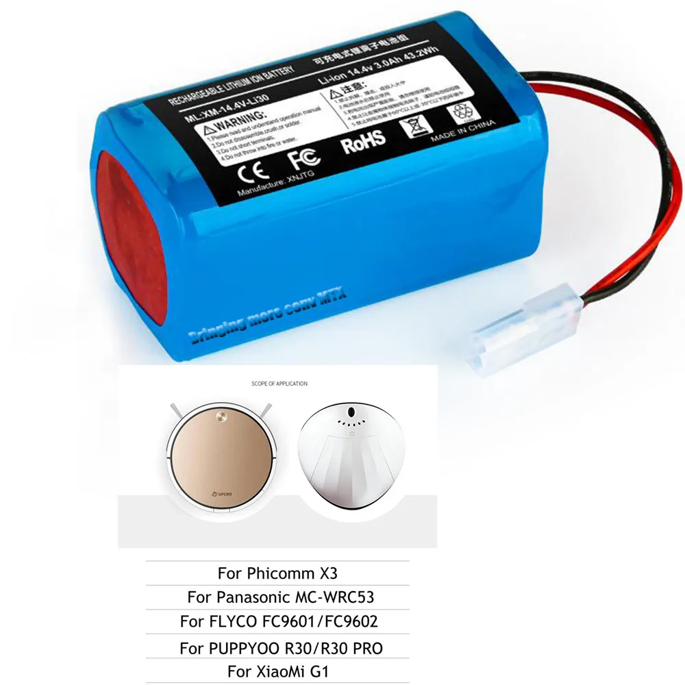 Bateria li-ion recarregável para xiaomi mijia mi robô aspirador de pó-mop essencial g1 bateria com capacidade 3000mah