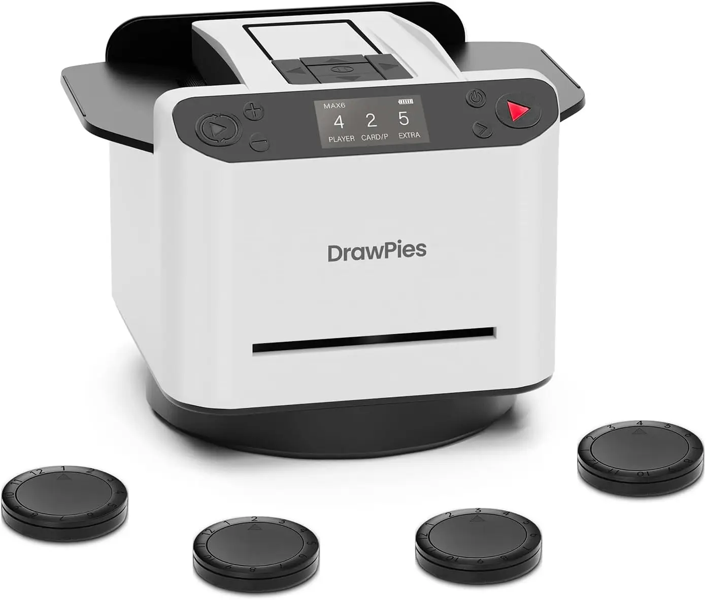 

2-in-1 Automatic Card Shuffler and Dealer for 1-12 Players, Rotatable 360°, Remote Control, Ultra Quiet, Rechargeable