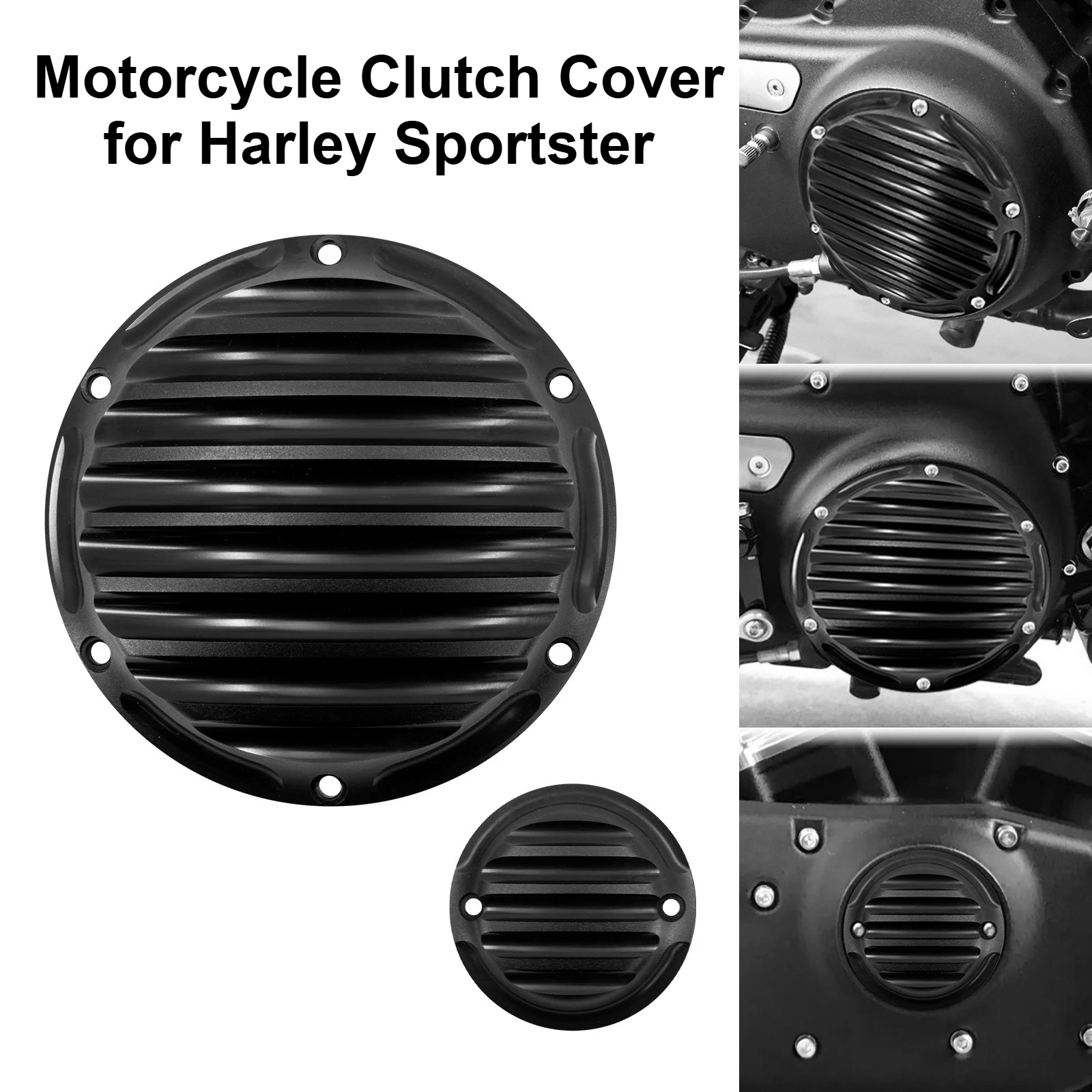 Tapa de distribución Derby negra para Harley Sportster 883/1200/XL/Custom/Nightster/Iron, tapa de inspección del temporizador de embrague 2004-2017