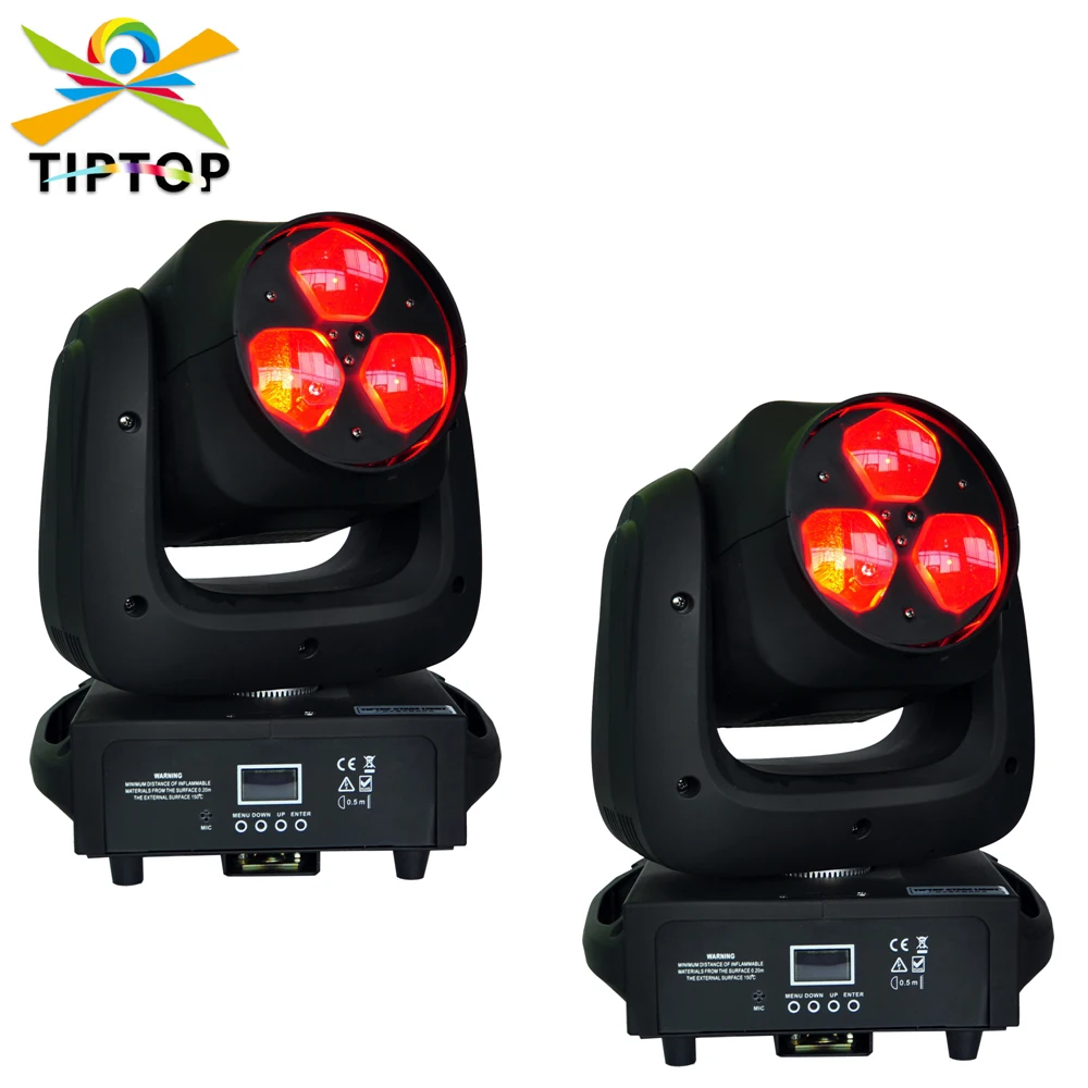 

TIPTOP 2 Pack 3x40W Super Beam Mini Bee Eyes Led Moving Head Zoom Light RGBW 4IN1 Color Spot Wash Beam 3IN1 Lens Rotation