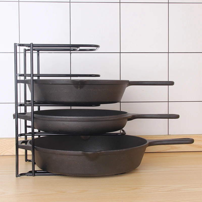 Modern Simple and Multi-Functional Kitchen Multilayer Pot Rack Pot Cover Storage Rack Heavy Duty Pan Cast Iron Pot Storage Rack