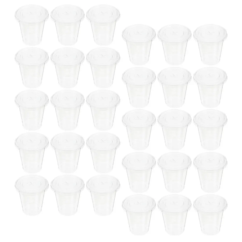 

100Pcs Plastic Disposable Milk Tea Cups with Lids Clear Cold Drink Containers for Juice Smoothies Cups with Lids