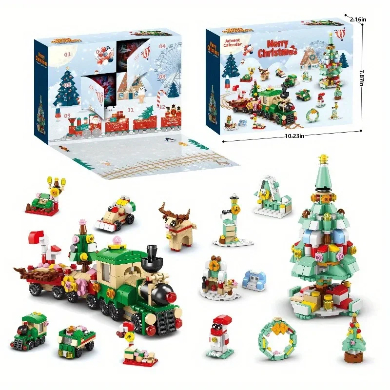 DIY 크리스마스 빌딩 블록 세트 겨울 마을 집 어린이를위한 크리 에이 티브 선물 6 in 1 교육 장난감