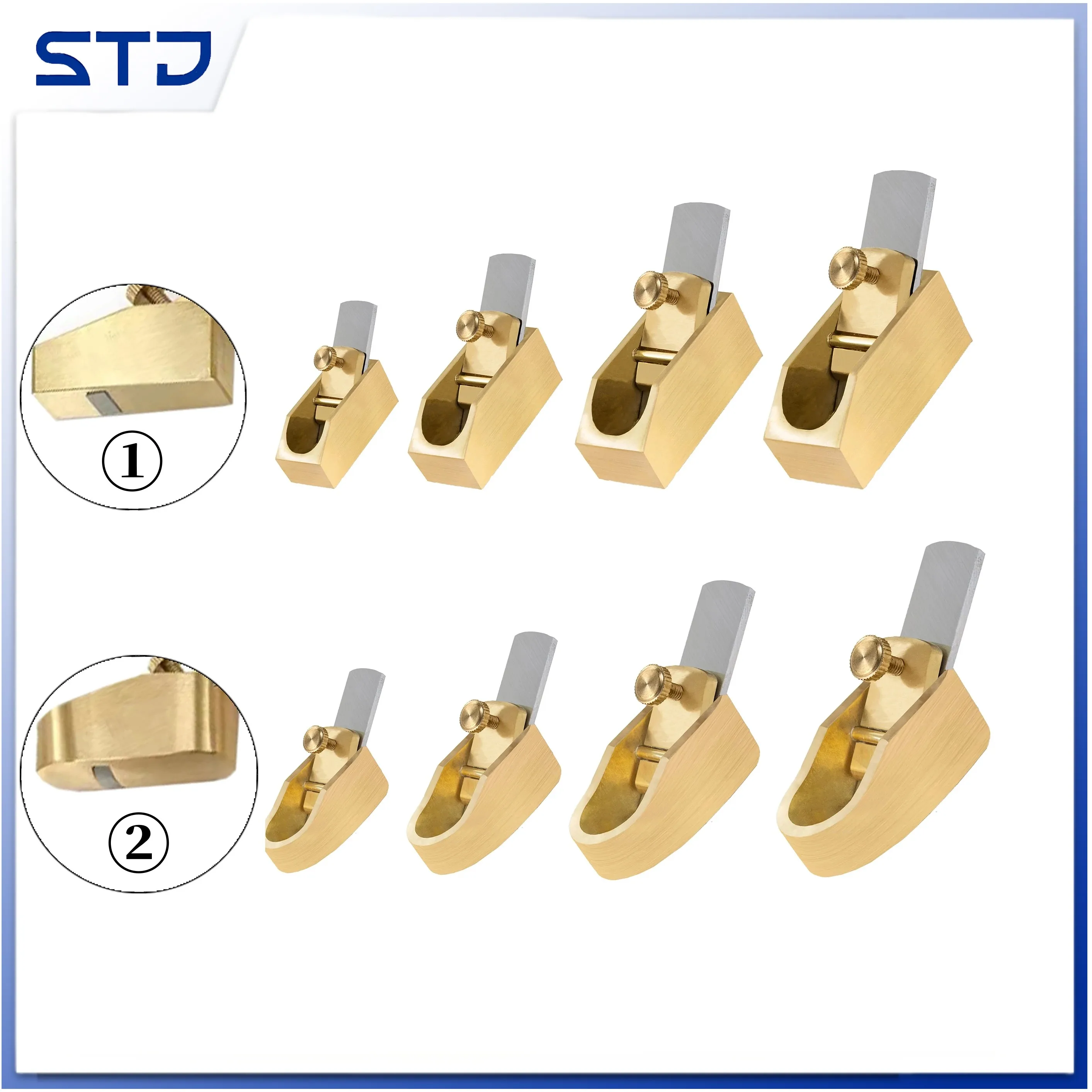 Copper Brass convex flat bottom Different size violin Edge planes Planer Woodworking Plane Cutter Manual Push Planing Hand Tool