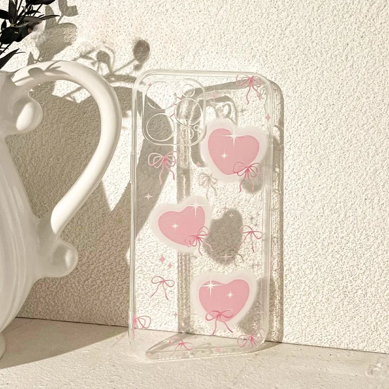 Sweet love 16 for iphone15promax Apple 13 mobile phone case 14promax new 12 sets 11 transparent silicone anti-drop