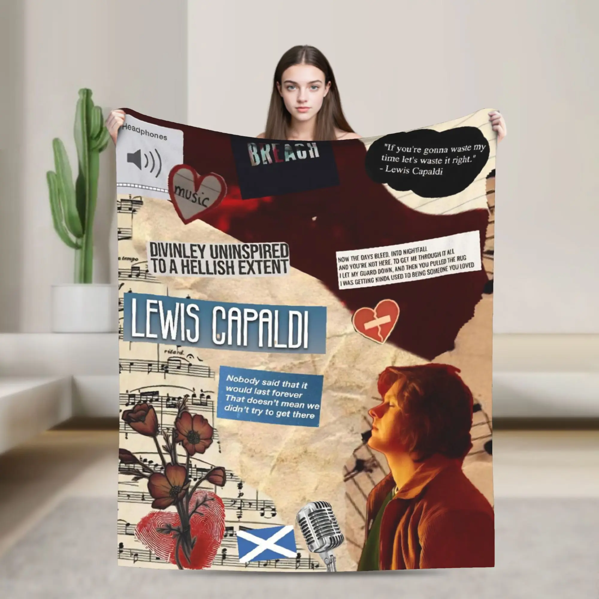 Lewis Capaldi Tour 2026 Print Blanket For Men Women Super Soft Cozy  Throw Blankets for Couch 50x60 Inches Multi-size