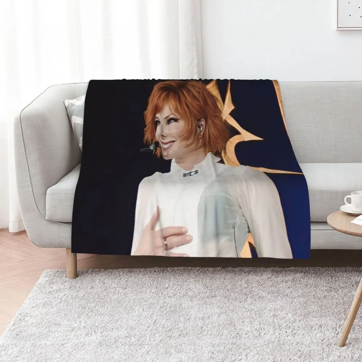 Mylene Farmer Nevermore 2024 Throw Blanket Bed Fashionable Soft Beds Cute Plaid Hair Plaid on the sofa Plush Blankets