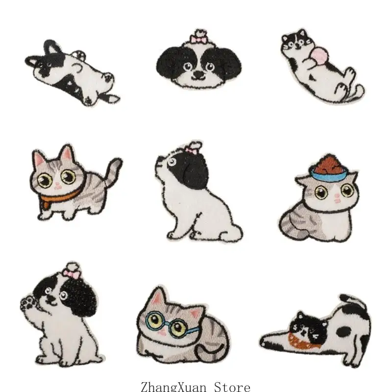 9 Pcs Dogs Embroide…