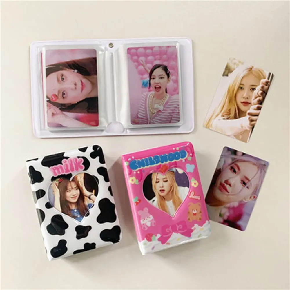 

40 Pockets Kawaii Bear Love Heart Hollow ID Holder Card Stock Kpop Card Binder Name Card Book Photocard Holder Photo Album