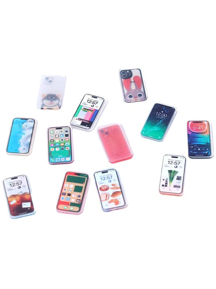 Poppenhuis miniatuur mobiele telefoon simulatie smartphone model kinderen fantasiespel speelgoed poppenhuisaccessoires - afbeelding 2