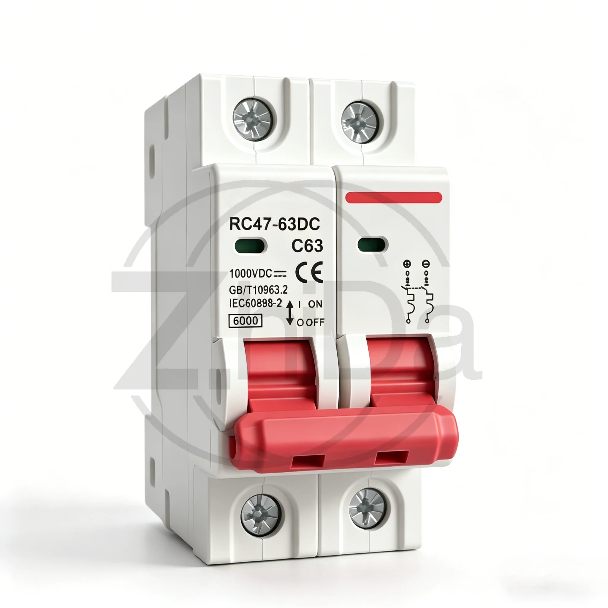 DC 1000V Solar Circuit Breaker 1P/2P 16‑125A PV MCB Air Switch view 3
