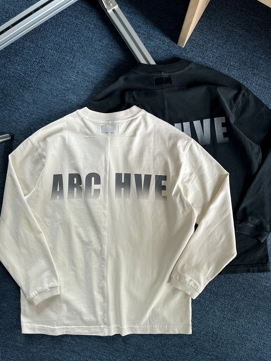 

Мужская футболка премиум-класса из плотного 100% хлопка с длинным рукавом, крупным принтом, свободного кроя, в американском стиле