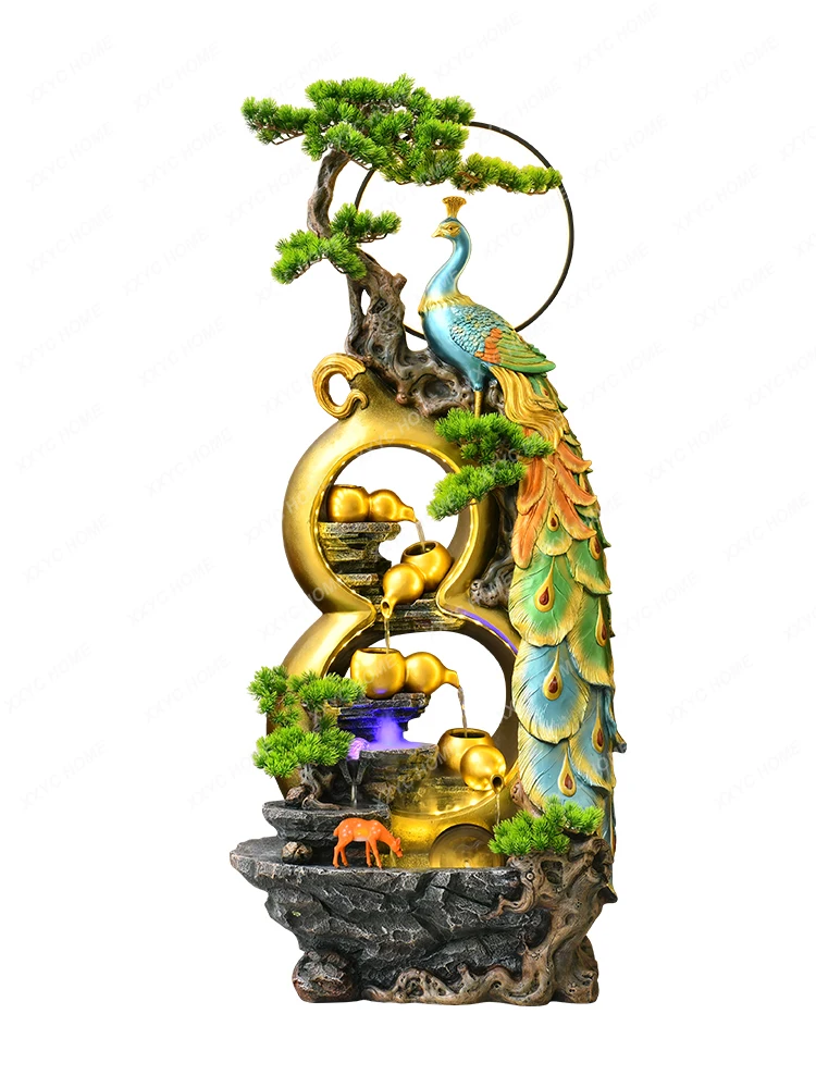 

Gourd Peacock Floor Flowing Water Ornaments Living Room Landscape Home Furnishings