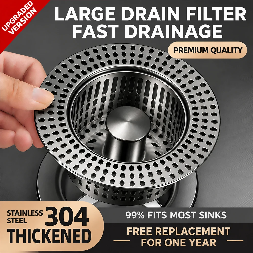 Kitchen Sink Strainer Drain Stopper Pop Up Filter Plug Food Catcher Garbage Disposal Cover Anti Clog Basket Filter Home