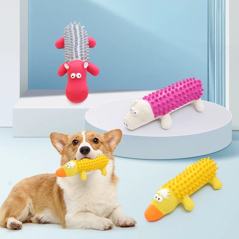 

Voice Dog Toy Cute Animal Shaped Latex Duck Long Molars Teeth Cleaning Latex Toy Pet Supplies