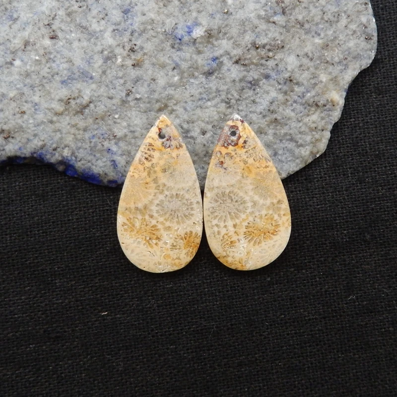Natural Stone Indonesian Coral Water Drop Earrings Beads Fashion DIY Gemstone Jewelry Accessories for Women