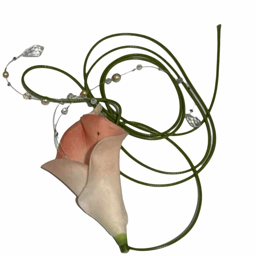 

Temperament Choker Zantedeschia Necklace Chain Korean Style Flower Chock Jewelry Accessories Rhinestone Beaded Pendant Tie Party