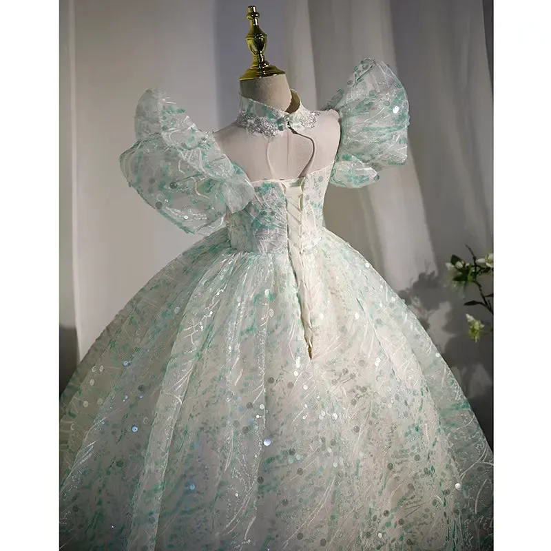 Robe de Rhen dentelle à plusieurs niveaux pour enfants, appliques mignonnes, robes de demoiselle d'honneur pour mariage, première communion, fête d'anniversaire, 2023