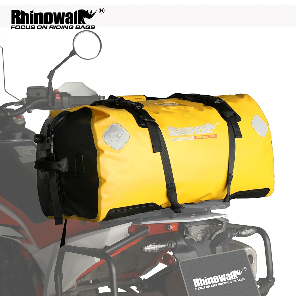 Rhinowalk Motorcycle Dry Tail Bag Waterproof 20L/45L/65L Motor Back Seat Saddle Bag For Long Trip Outside Luggage Carrier ADV