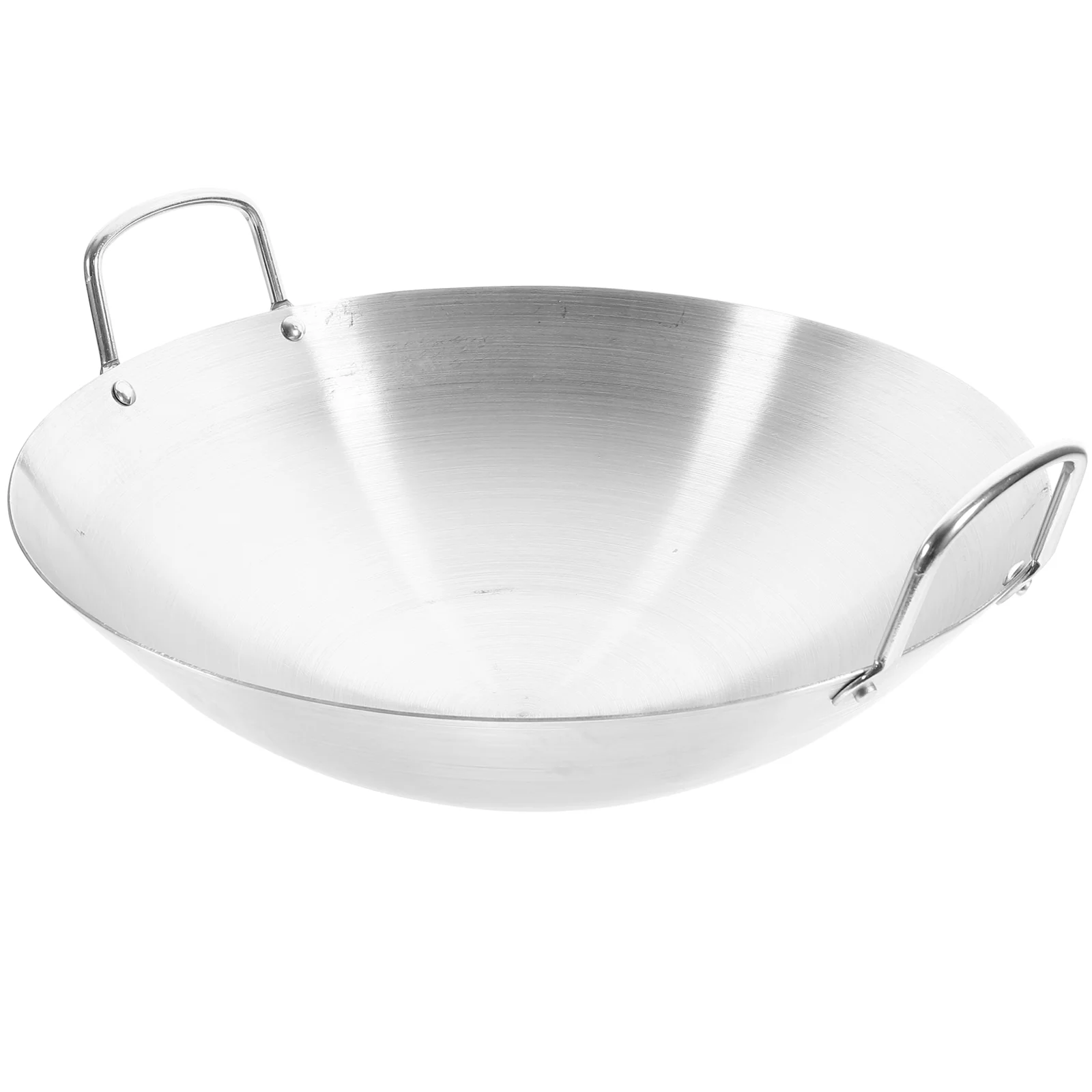 

Mini Work Stainless Steel Wok Cooking Pan Practical Bakeware Kitchen Gadget Silver Premium Pot Frying