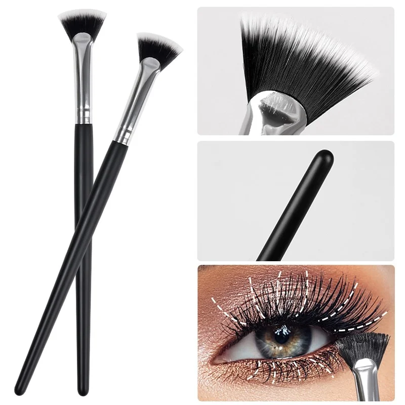 Professional Fan-shaped Eyelash Brush Mascara Highlighter Powder Makeup Brushes Soft No Shedding Eyelash Extension Beauty Tools