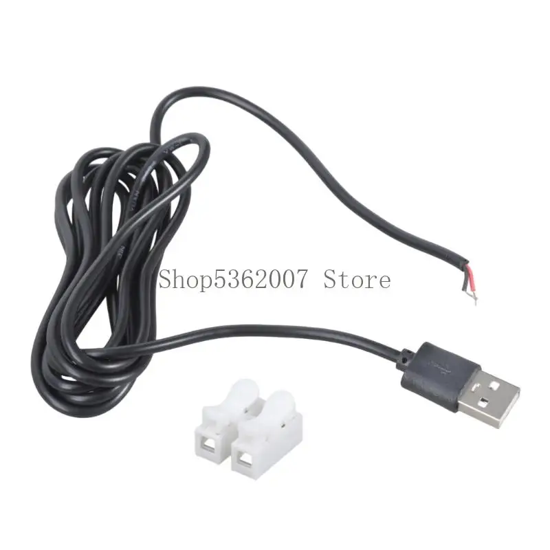 5V USB男性から2ピンスプリングターミナルブロックコネクタケーブル電子用40JB