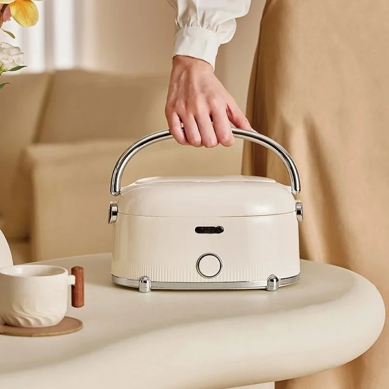 Outdoor Water-free Keep Warm Bento Box 1.2L 304 Stainless Steel Rapid Heating Food Heate Constant Temperature Electric Lunch Box