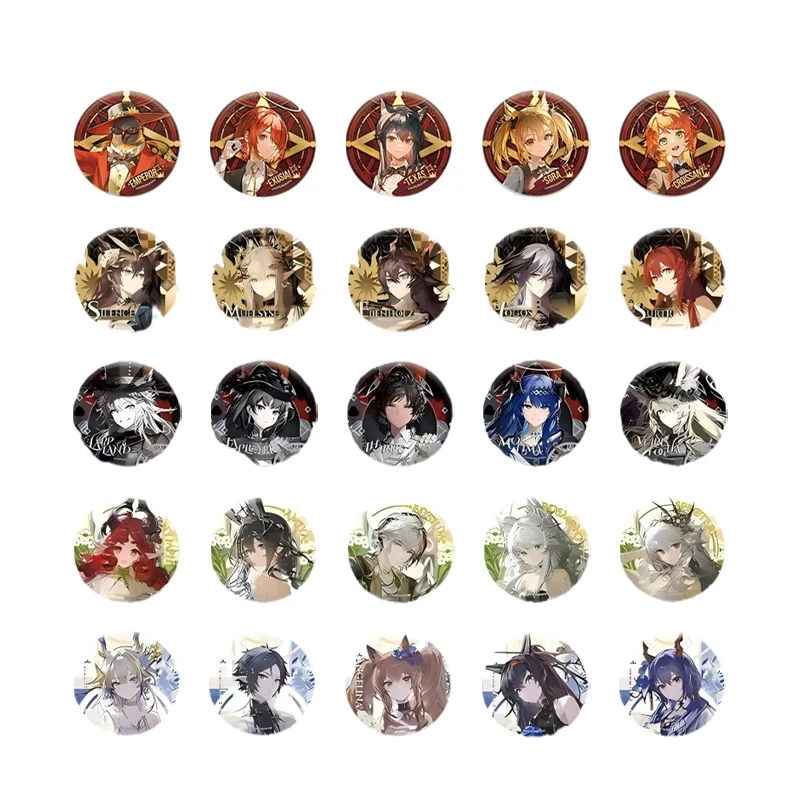 

Presale Sunsyea Arknights Official Merch Original Authentic Collection Metal Badge Set Amiya Logos Shu Chongyue Chen W