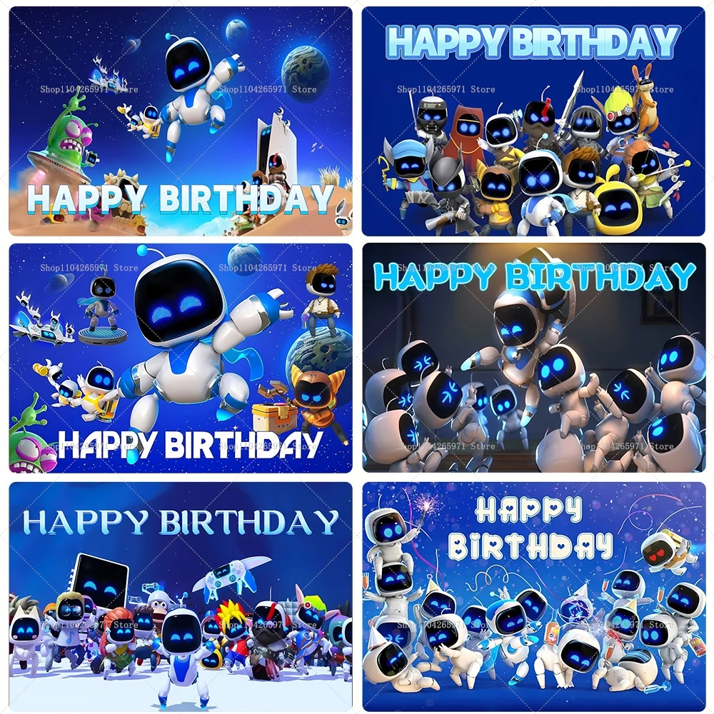 Nuevo Juego - Decoración para Fiesta de Cumpleaños Infantil con Temática de Astro Bot, Pancarta para Fiesta de Niños, Artículos de Regalo, Fondo para Fotografía de Cumpleaños
