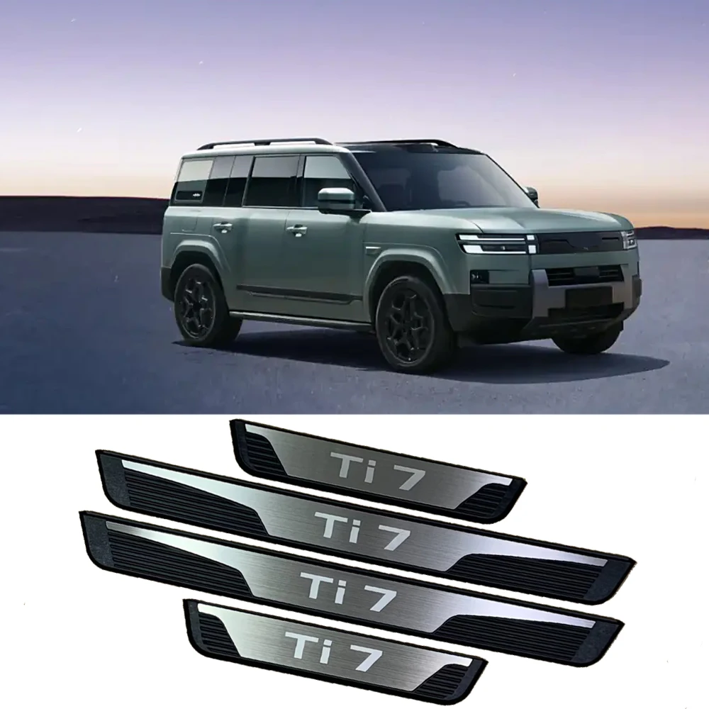 For BYD Ti7 2025 2026 Car Door Sill Cover Trim Protection Anti-scratch Auto Threshold Plate Modified Stickers Accessories