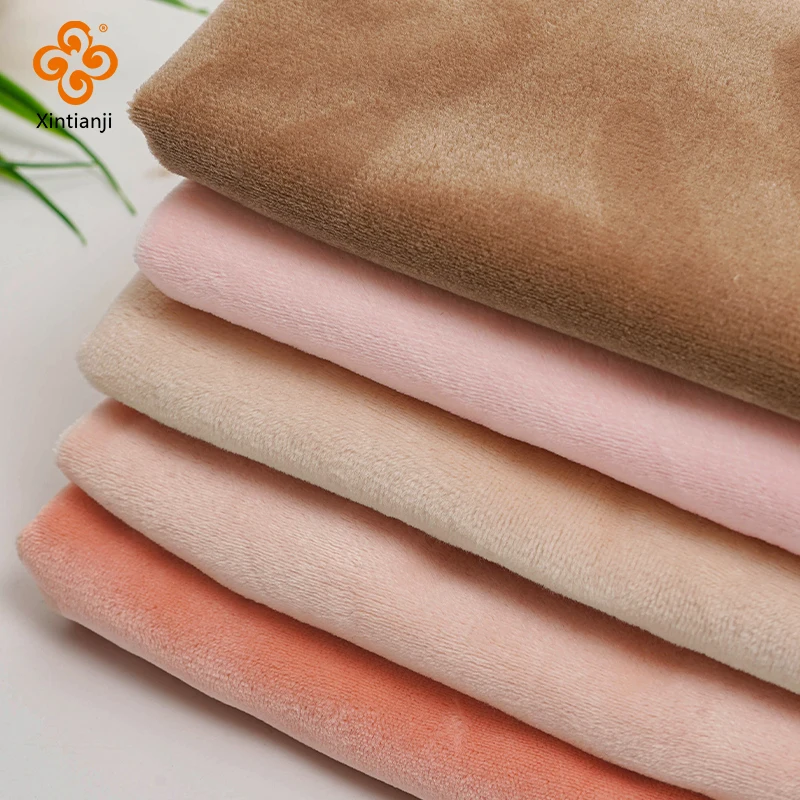 

0.5/1/2 Meters 1mm Pile Solid Plush Minky Fabric Nude Crystal For Child Blankets Suffed Toys Quilting Embroidery Low Pile Smooth