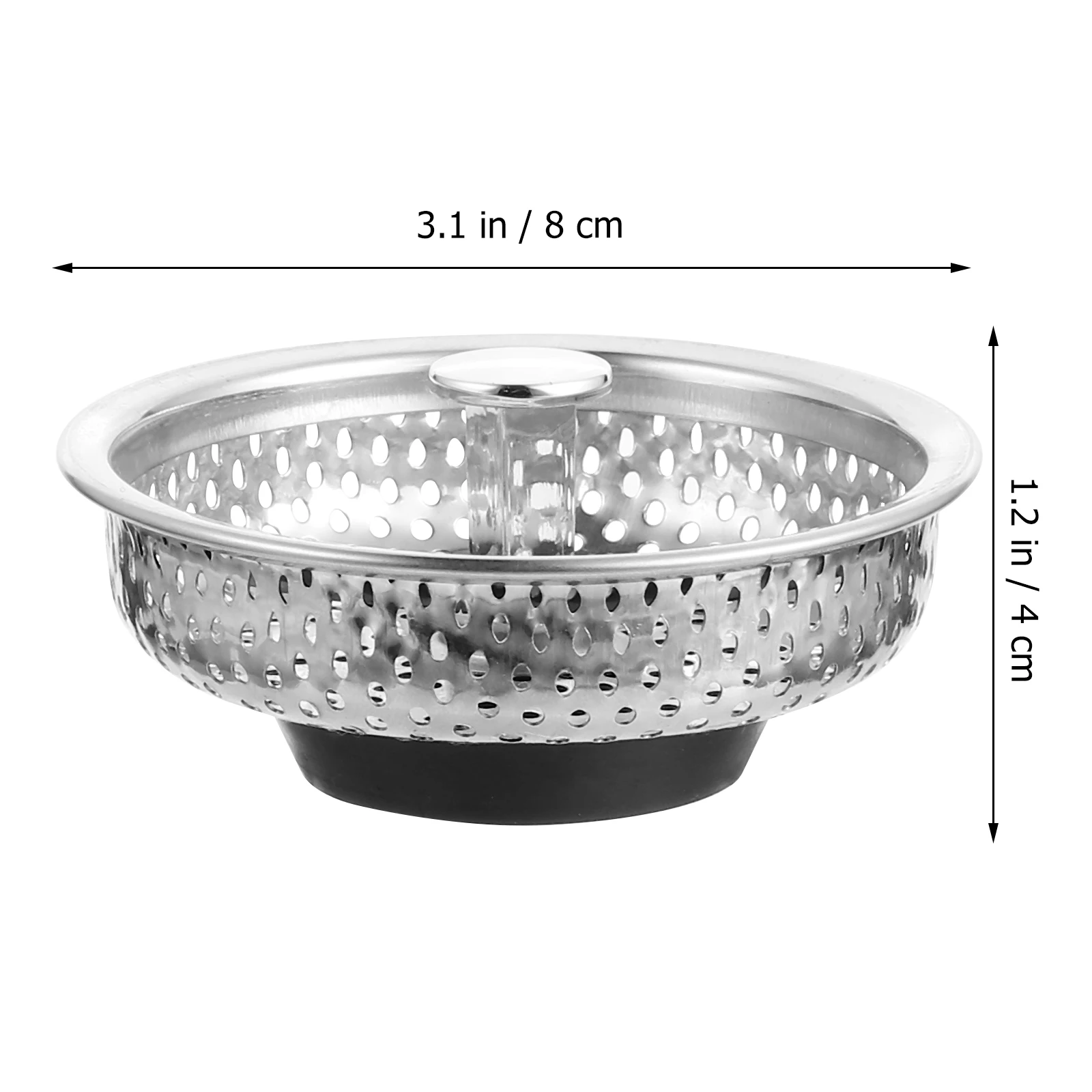 

2pcs Stainless Steel Drain Cover Hair Stopper For Bathroom Shower Bathtub Sink Floor Drain Filter Rust Proof Rubber Grip In-Mold