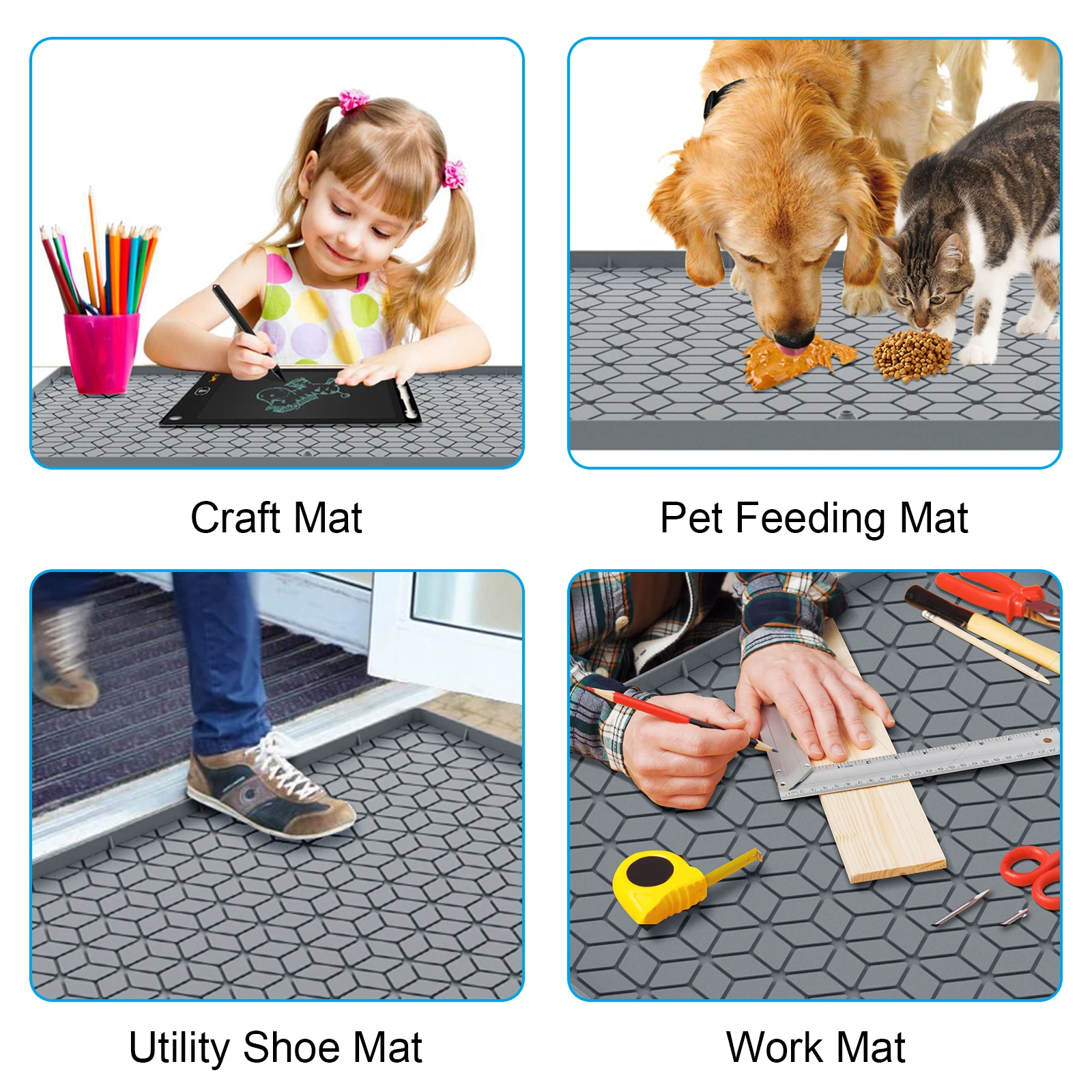 حصيرة تحت المغسلة، حصيرة الخزانة، ملحقات المطبخ تحمي الخزائن تحت الحوض، بطانة رف ممتازة من السيليكون قابلة للغسل (34 بوصة × 22 بوصة)