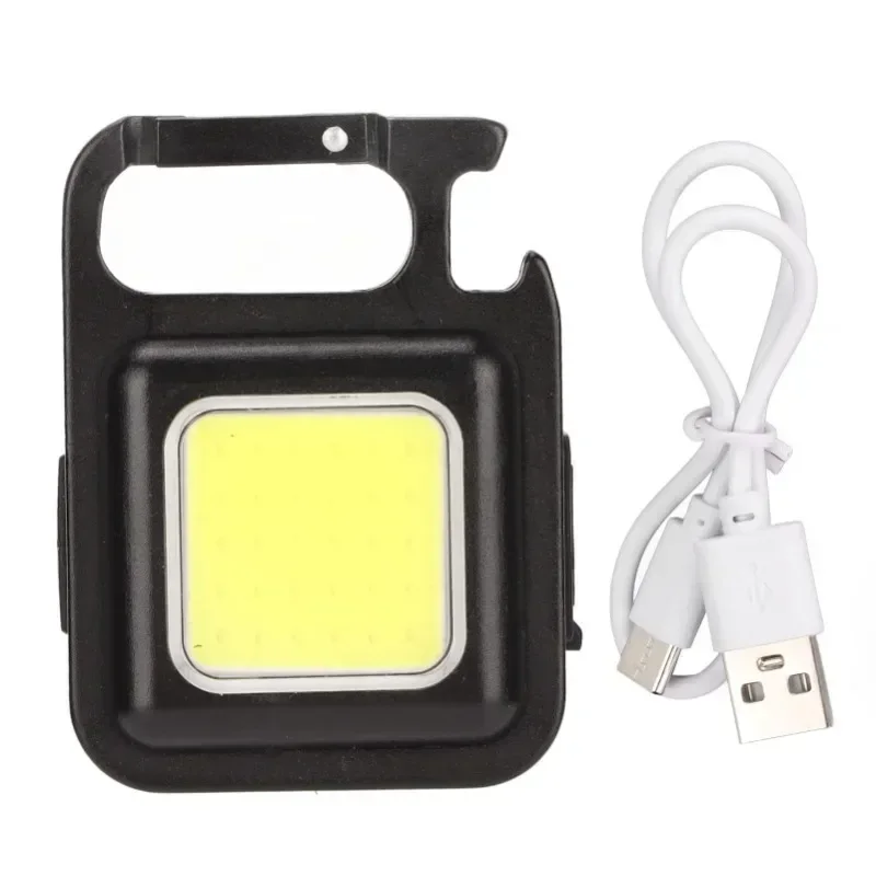 Imagem -02 - Multifuncional Mini Keychain Light Led Recarregável Usb Portátil Bright Cob Pocket Clip Lantern Trabalho ao ar Livre Camping