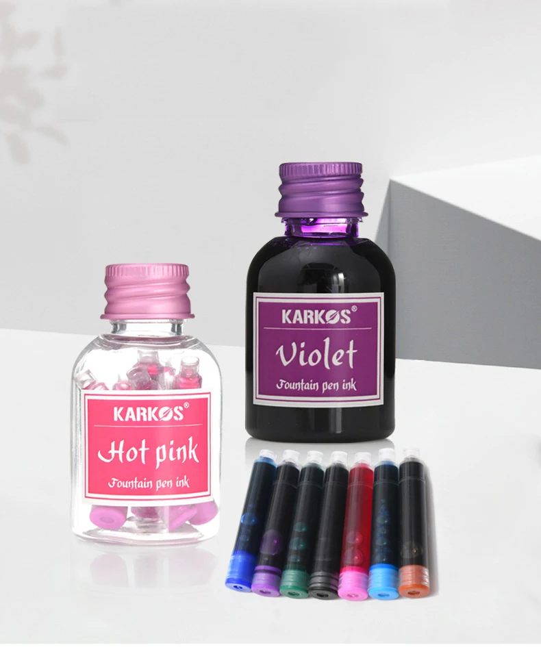 Vulpen Inktfles 30 ml / Inktzak Set, Wateroplosbare Kleurrijke Vervangbare Navulling Kantoor Schoolbenodigdheden Student Briefpapier