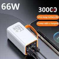 66W 30000mAh Power Bank Powerful Large Capacity PD20W Fast Charging USB C 10000mAh External Spare Battery For iPhone Samsung