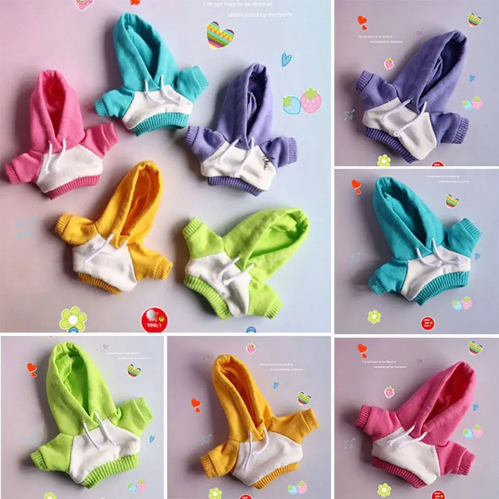 Handmade Cute Hoodies For 10cm Cotton Dolls Casual Wear Sweatshirt Outfits Fashion Clothes Dolls Accessories Kids Toys