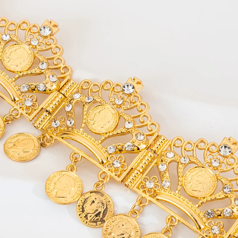 Moroccan Gold-Plated Bridal Belt with Coin Tassel Ethnic Style Women's Body Chain Versatile for Multiple Occasions