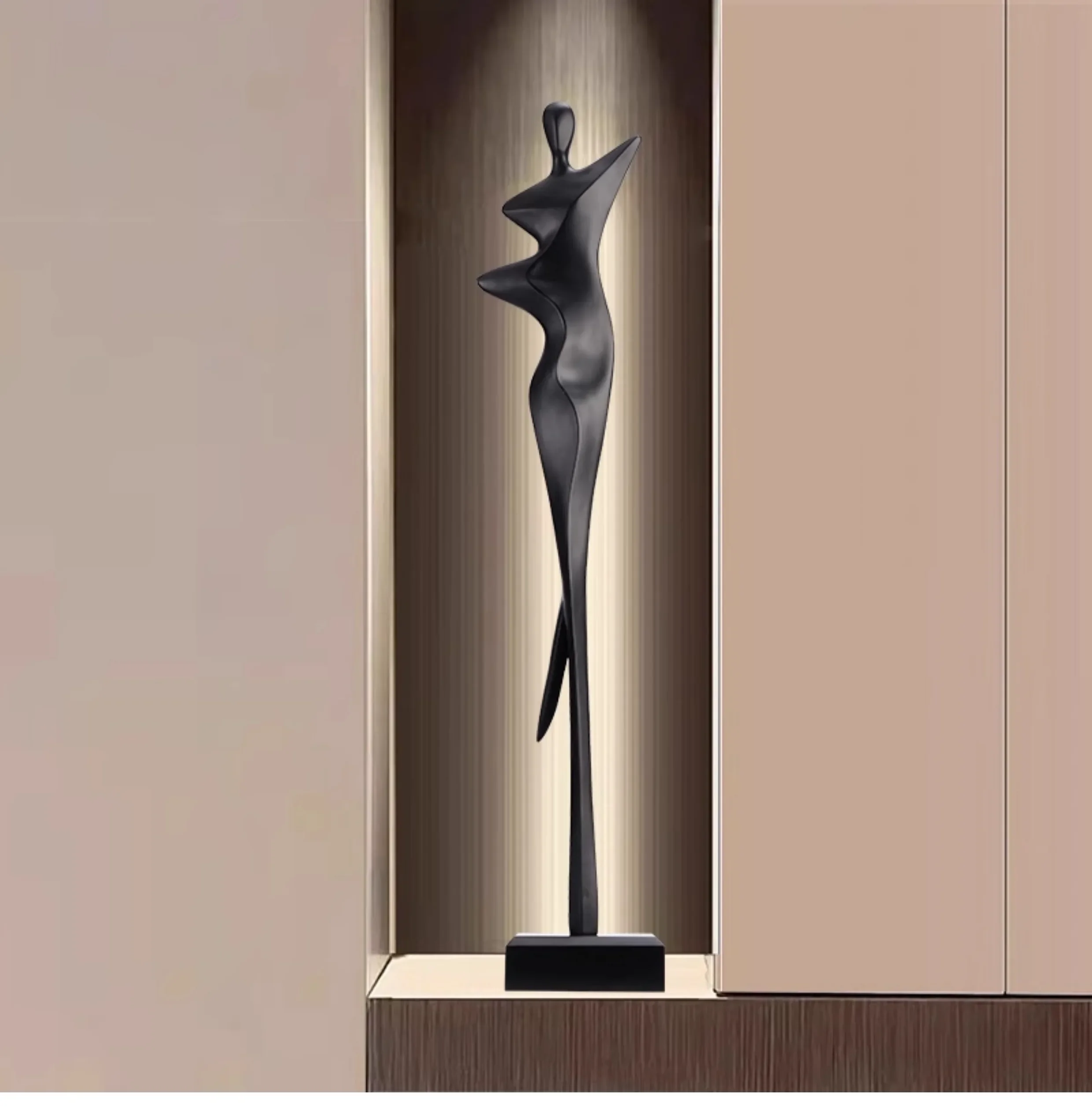 

Light luxury porch cabinet ornament vertical height living room TV cabinet decoration Italian minimalist figure sculpture high a